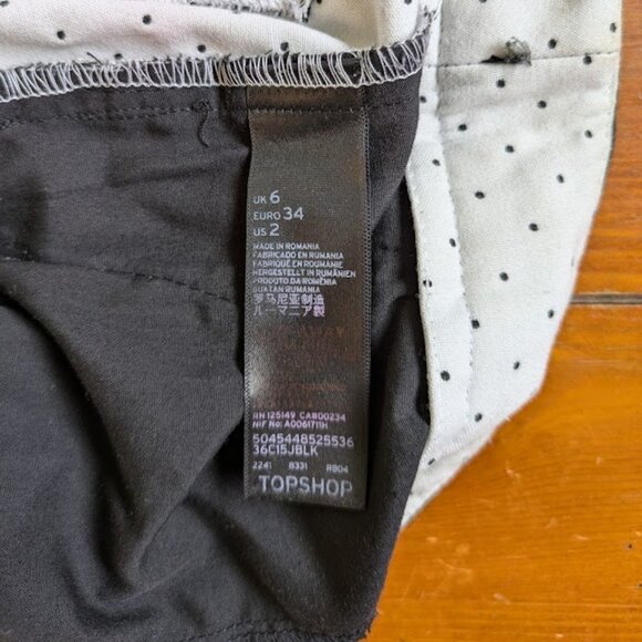 Topshop Polka Dot Pants Size 2 XS Extra Small - Picture 4 of 4